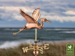 Good Directions Cottage Heron In Flight Copper Weathervane - H54 X W40 X L42 Cm