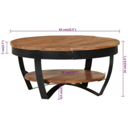 Vidaxl Coffee Table 65X65X32 Cm Solid Acacia Wood - thumbnail 8