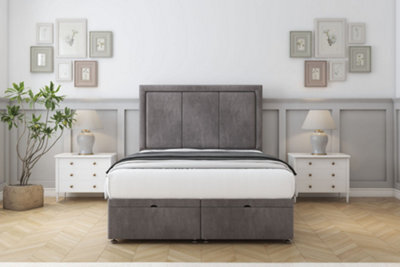 "Comfort Savoy Slate Naples Ottoman Bed Base With 26"" Strutted Headboard 5' King" - image 1