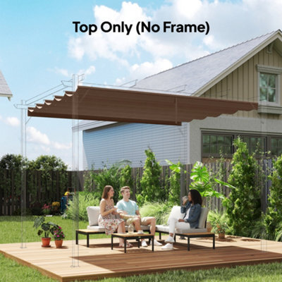 Outsunny 3.5X2.6 M Pergola Cover Replacement For 4X3 M Frame, Brown - image 1