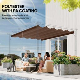 Outsunny 3.5X2.6 M Pergola Cover Replacement For 4X3 M Frame, Brown - thumbnail 5