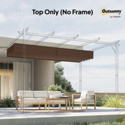 Outsunny 3.5X2.6 M Pergola Cover Replacement For 4X3 M Frame, Brown - thumbnail 9