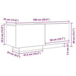 Berkfield Bedside Cabinet Black Oak Cm Engineered Wood - thumbnail 9