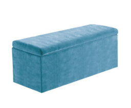 180Cm Large Plain Safar Storage Ottoman Box, Duck Egg Plush Velvet Upholstered Deep Storage Ottoman End Of Bed Bench - thumbnail 4