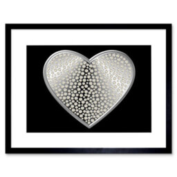 "Artery8 Diamond Heart Silver Bling Home Decor 12X16"" Framed Wall Art Print" - thumbnail 1