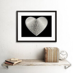 "Artery8 Diamond Heart Silver Bling Home Decor 12X16"" Framed Wall Art Print" - thumbnail 2
