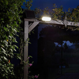 Solar Powered Pir Motion Sensor Security Floodlight - 500 Lumen Outdoor Garden Wall Light With 8M Detection - H12.5 X W26.5Cm - thumbnail 2