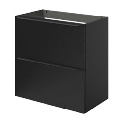 GoodHome Imandra Slimline Matt Black Wall-Mounted Bathroom Cabinet (H) 600mm (W) 600mm - thumbnail 1