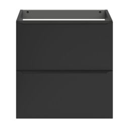 GoodHome Imandra Slimline Matt Black Wall-Mounted Bathroom Cabinet (H) 600mm (W) 600mm - thumbnail 2