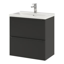 GoodHome Imandra Slimline Matt Black Wall-Mounted Bathroom Cabinet (H) 600mm (W) 600mm - thumbnail 6