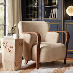 Valencia Emma Fabric Accent Chair Chestnut Kiln Dried Wood Timeless Classic Design Wooden Frame Ultimate Comfort - thumbnail 2