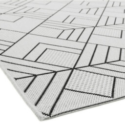 White Outdoor Rug, Geometric Stain-Resistant Rug For Patio Garden Balcony, 4mm Modern Outdoor Area Rug-160Cm X 230Cm - thumbnail 3