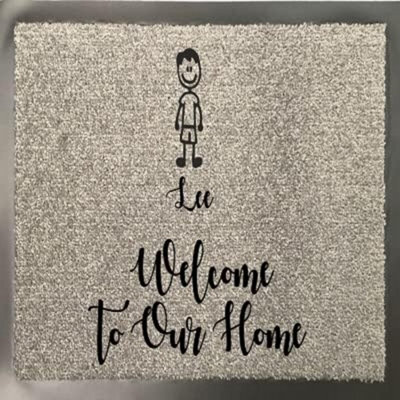 One Of A Kind Design Uk Personalised  1 Character Nylon Doormat - Grey (40Cm X 60Cm) - image 1