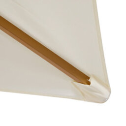 Outsunny Wooden Garden Parasol Sun Shade Patio Umbrella Canopy Cream White - thumbnail 9