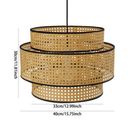 Living And Home E27 Handwoven Naturally Rattan Pendant Light, 40Cm(Dia) - thumbnail 8