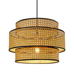 Living And Home E27 Handwoven Naturally Rattan Pendant Light, 40Cm(Dia) - thumbnail 3
