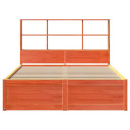 Berkfield Bed Frame Without Mattress Wax Brown 150X200 Cm King Size Solid Wood Pine - thumbnail 4