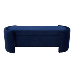 Living And Home Blue Chenille Fabric Upholstered Storage Bench Bed End Bench Hallway Bench W 1250 X D 440 X H 450 mm - thumbnail 3