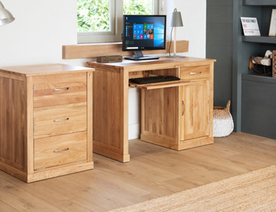 Baumhaus Mobel Oak Single Pedestal Computer Desk - image 1