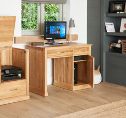 Baumhaus Mobel Oak Single Pedestal Computer Desk - thumbnail 3