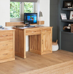 Baumhaus Mobel Oak Single Pedestal Computer Desk - thumbnail 2