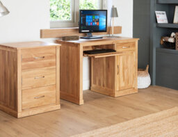 Baumhaus Mobel Oak Single Pedestal Computer Desk