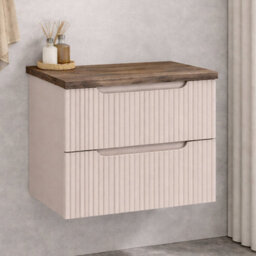 Heze Furniture Noca Bathroom Cabinet 60Cm With Casella Worktop - Cashmere - thumbnail 1