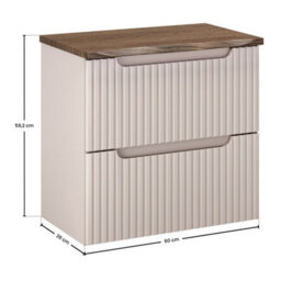 Heze Furniture Noca Bathroom Cabinet 60Cm With Casella Worktop - Cashmere - thumbnail 6