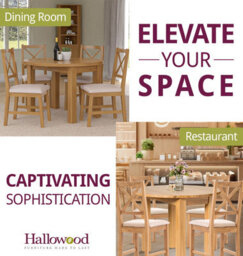 Hallowood Furniture Waverly Drop Leaf Round Table With 4 Cross Back Oak Chairs With Beige Fabric Seats - thumbnail 6