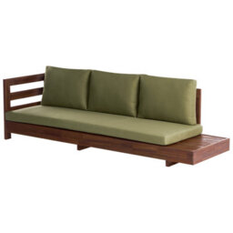 Beliani Garden Corner Sofa 5 Seater Marettimo Certified Acacia Wood Green Right Hand - thumbnail 7