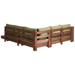 Beliani Garden Corner Sofa 5 Seater Marettimo Certified Acacia Wood Green Right Hand - thumbnail 5