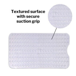 Ameha Shower Bath Mat Non Slip Anti Mould & Mildew - Long Rubber Crystal 38X70Cm With Strong Suction Cups Grip - Easy Drain Mats - thumbnail 9