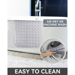 Ameha Shower Bath Mat Non Slip Anti Mould & Mildew - Long Rubber Crystal 38X70Cm With Strong Suction Cups Grip - Easy Drain Mats - thumbnail 8