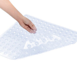 Ameha Shower Bath Mat Non Slip Anti Mould & Mildew - Long Rubber Crystal 38X70Cm With Strong Suction Cups Grip - Easy Drain Mats - thumbnail 4