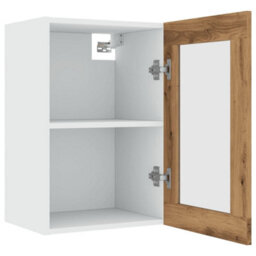 Berkfield Hanging Glass Cabinet Artisan Oak 40X31X60 Cm Engineered Wood - thumbnail 5