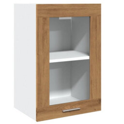 Berkfield Hanging Glass Cabinet Artisan Oak 40X31X60 Cm Engineered Wood - thumbnail 2