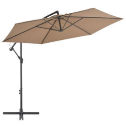 Berkfield Cantilever Umbrella With Aluminium Pole 300 Cm Taupe - thumbnail 1