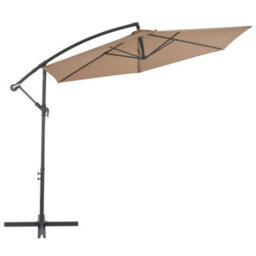 Berkfield Cantilever Umbrella With Aluminium Pole 300 Cm Taupe - thumbnail 2