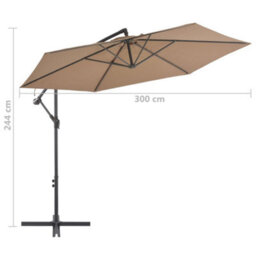 Berkfield Cantilever Umbrella With Aluminium Pole 300 Cm Taupe - thumbnail 8