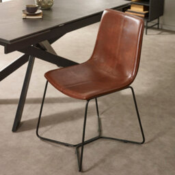 Oakham Quinton Premium Tan Brown Pu Leather Dining Chairs - Set Of 2 - thumbnail 5