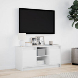 Berkfield Tv Cabinet With Led White 100X34X50 Cm Engineered Wood - thumbnail 4
