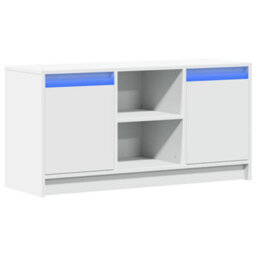 Berkfield Tv Cabinet With Led White 100X34X50 Cm Engineered Wood - thumbnail 3