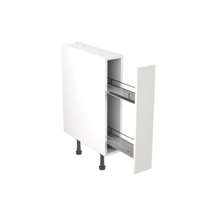 Kitchen Kit Base Unit With Pull Out Storage 150mm W/ Value Slab Cabinet Door - Matt Snow White - image 1
