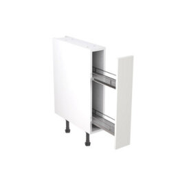 Kitchen Kit Base Unit With Pull Out Storage 150mm W/ Value Slab Cabinet Door - Matt Snow White - thumbnail 1
