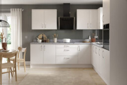 Kitchen Kit Base Unit With Pull Out Storage 150mm W/ Value Slab Cabinet Door - Matt Snow White - thumbnail 2