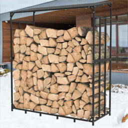 Heavy Duty Firewood Log Rack Large Storage Holder Shed Rack Outdoor Garden Yard - thumbnail 5