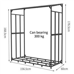 Heavy Duty Firewood Log Rack Large Storage Holder Shed Rack Outdoor Garden Yard - thumbnail 2