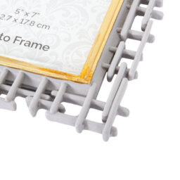 Happy Homewares Traditional Designer Hand Painted Grey And Brushed Gold Resin 5X7 Picture Frame - thumbnail 4