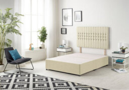 Somnior Beds Somnior Galaxy Linen Beige Divan Base With Headboard - Small Single - thumbnail 1
