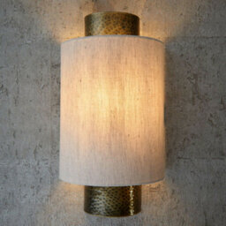 Dimmable Metal Wall Light Hammered Aged Bronze & Shade Semi Flush Lamp Fitting - thumbnail 5